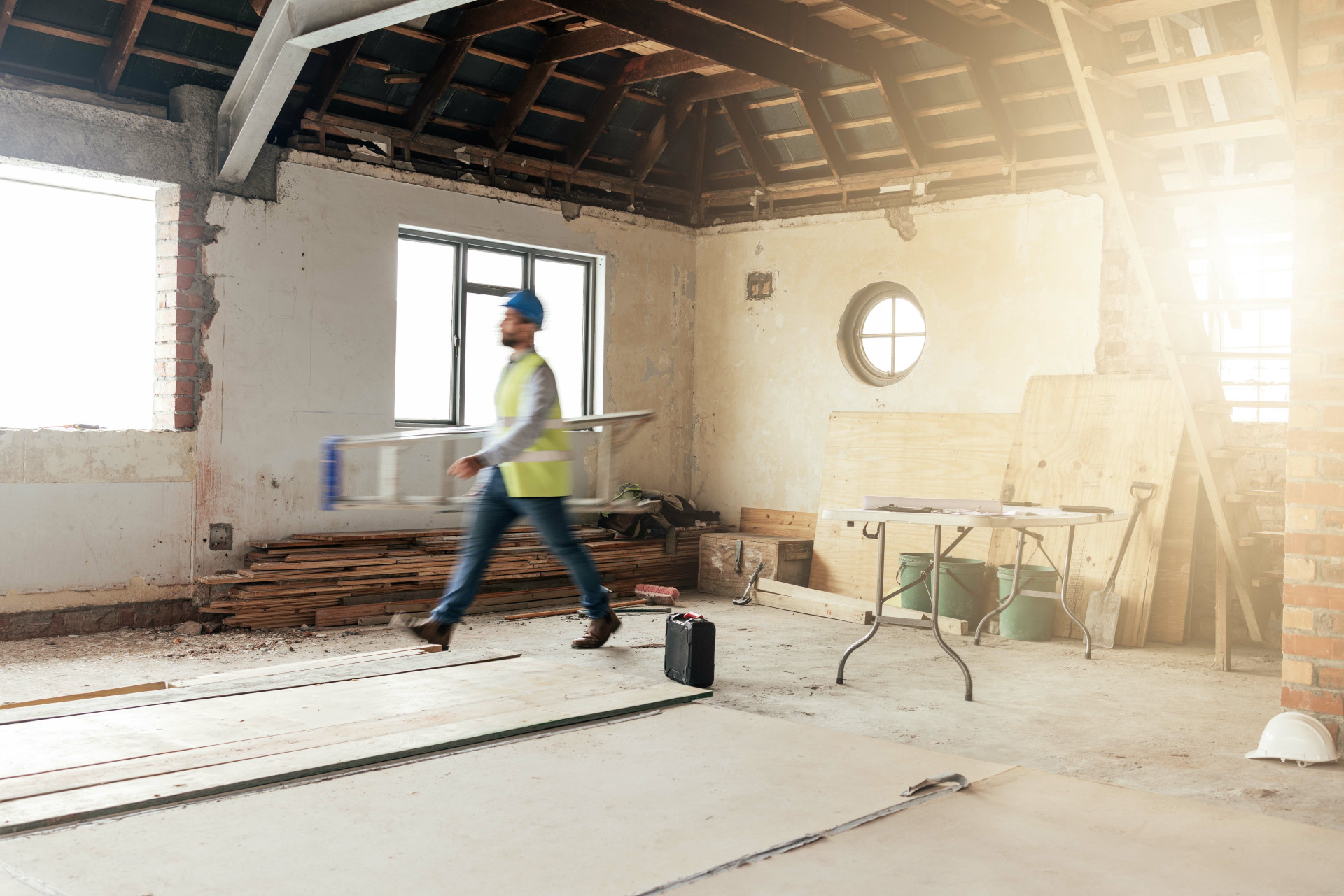 Arbeiter im Rohbau